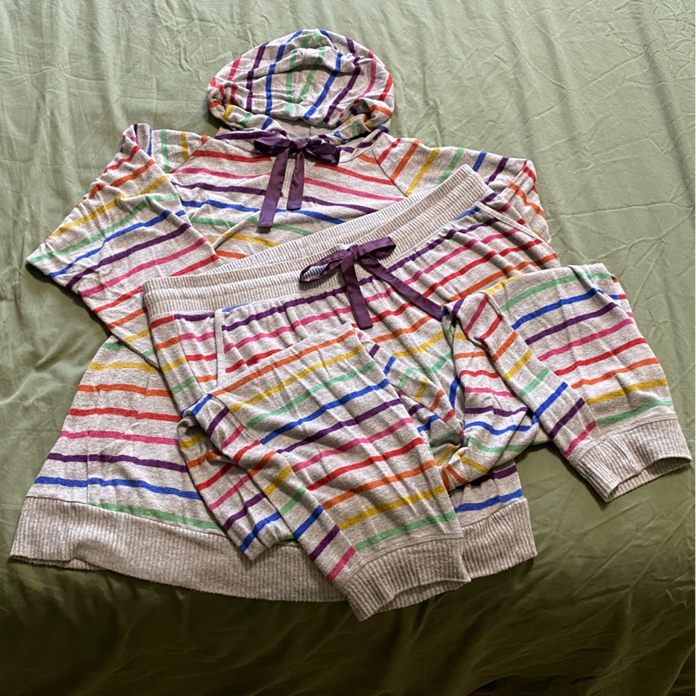 Torrid Super Soft Sleep Set Rainbow Striped